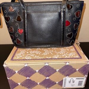 Brighton Fresca leather shoulder bag with wallet, compact and pill case